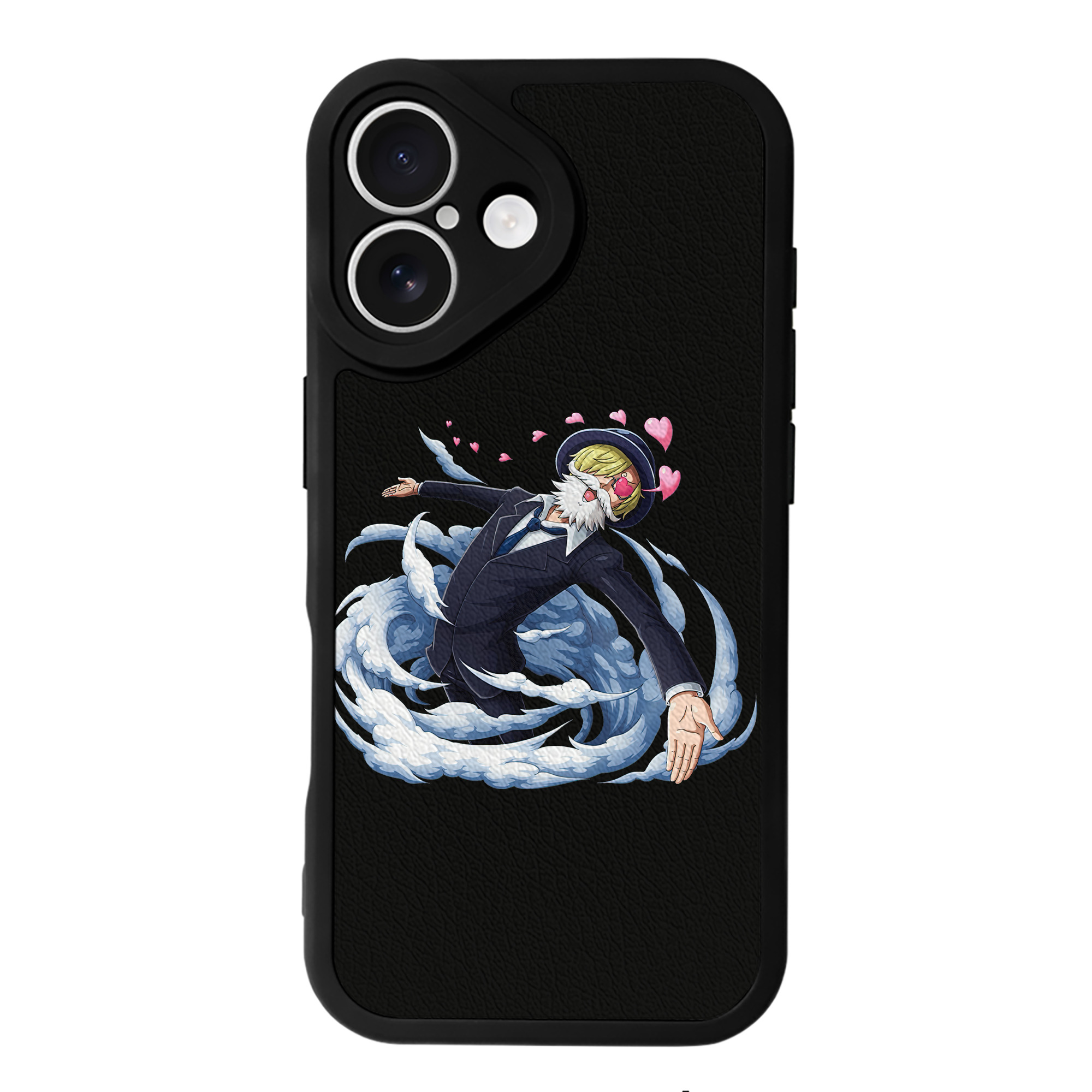 （画像用） ワンピース サンジ ONE PIECE Sanji 【iPhone 16シリーズ対応】シリコンスマホケース（レザー調） 材質：シリコン